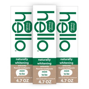 hello Naturally Whitening Fluoride Toothpaste - 4.7oz/3pk - 1 of 4