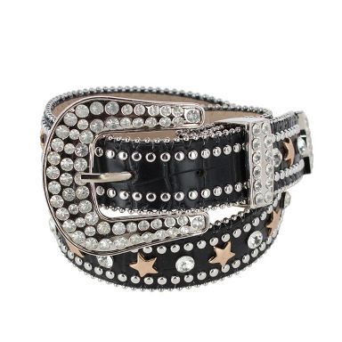 CTM Girl's Studded Star Western Style Belt, Medium, Black : Target