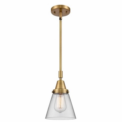 Cone - 1 Light Stem Hung Mini Pendant In Industrial Style-9.13 Inches Tall and 6 Inches Wide