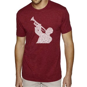 LA Pop Art Men's Premium Blend Word Art T-shirt - ALL TIME JAZZ SONGS Burgundy 3X Large - 1 of 4