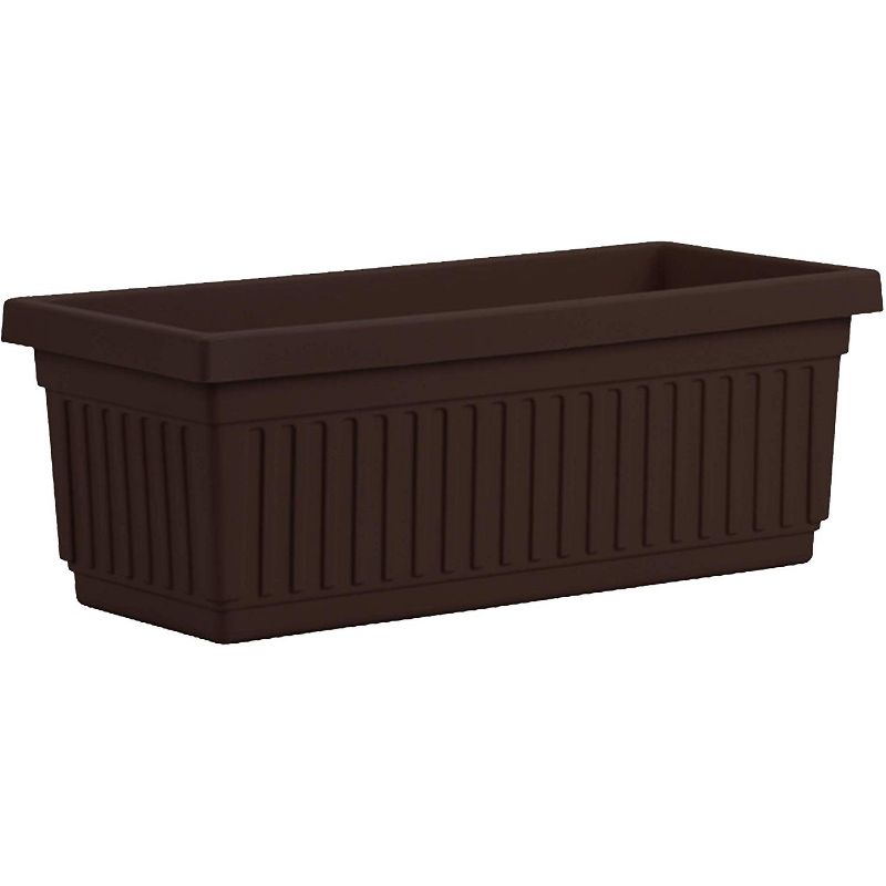 HC Companies VNP30000E21 29.5 x 6.75 x 6.38 Inch Outdoor Fluted Plastic Venetian Flower Box for Flowers, Vegetables, or Succulents, Chocolate (2 Pack), 2 of 5