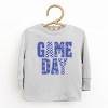 Game Day Blue Checkered - Kids Toddler Long Sleeve Graphic Tee and Kids Youth Long Sleeve Graphic T-Shirt - 2 of 3