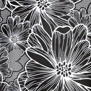black sketch floral