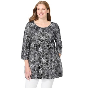 Woman Within Plus Size 2-Pocket Swing Tunic - 1 of 4
