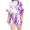 LA LEELA Women's House Daily Routine Evening Wear Holiday Casual Loungewear Oversize Caftan Knee Length Housecoat 2X-3X Purple, Tie Dye Design - 2 of 4