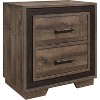 ORRD Rustic Two Tone Nightstand, Embossed Faux Wood Nightstand for Stylish Bedroom Furniture - 2 of 4