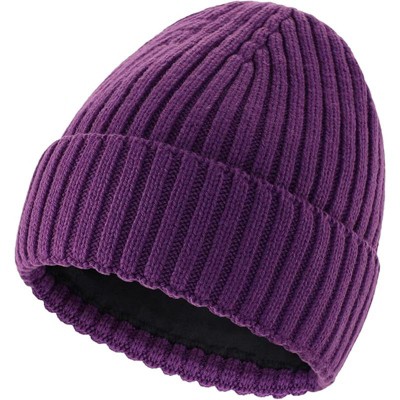 ZUPPAD Adult General Sizing Fleece Lined Cuffed Beanie Hat for Men Women Knitted Winter Wool Beanies Skull Cap Warm Watch Hats 1 Pack