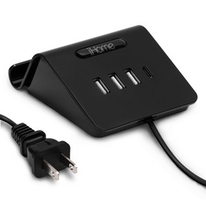 iHome 4 Port USB Charging Hub, 3 USB-A, 1 USB-C, Smartphone Dock, 6ft Power Cord, Lightweight & Portable - 1 of 4