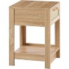 Acekool Rattan Nightstand with Drawer, Bedside End Table for Small Spaces, 15.75"L x 15.75"W x 21.65"H, Natural Finish - 4 of 4