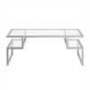 Metal Hollywood Satin Nickel and Gray Coffee Table with Glass Top - Henn&Hart - 3 of 4