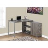 Vynxaria L-Shaped Corner Computer Desk Brown Laminate Grey Metal Reversible Setup with Storage Drawers for Home Office - 2 of 4