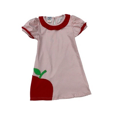 Girls Apple Sweet Short Sleeve Polka Dot Dress - Mia Belle Girls, Red, 6y :  Target