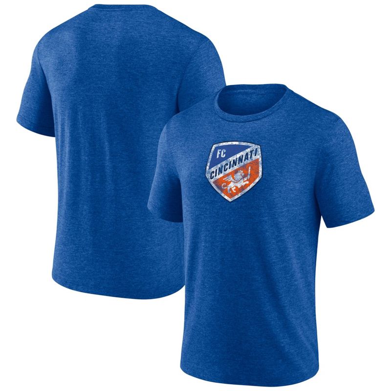 MLS FC Cincinnati Men&#39;s Gray Short Sleeve Triblend Chest Logo T-Shirt, 1 of 4