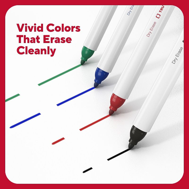 TRU RED Pen Dry Erase Markers Fine Tip Black 4/Pack TR54560, 5 of 10