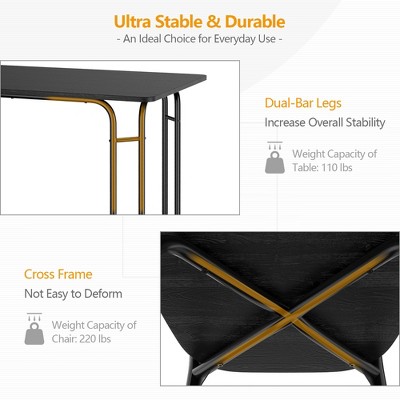 Black Steel Frame 5-Piece Modern Dining Set