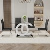 NicBex Dining Table Set for 4 Rectangular Transprant Tempered Glass Dining Table with 4 PU Chairs for Kitchen - 2 of 4