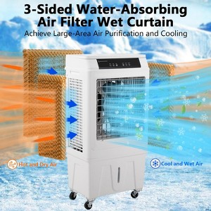 3000CFM Swamp Cooler, Evaporative Air Cooler with Remote Control and 12H Timer, 4 Ice Packs, 3 Modes & Wind Speeds for Outdoor Indoor Use, 10.3 Gallon - 1 of 4