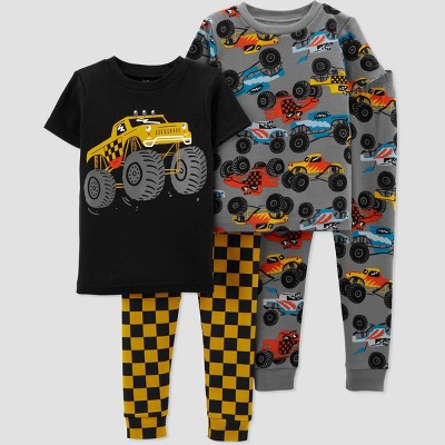 Baby Boys' 4pc Monster Trucks Short Sleeve Snug Fit Pajama Set - Just One You® made by carter's 