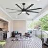 Airsurfer 72" Black Windmill Ceiling Fan with Color-Changing LED Light & Remote, 8 ABS Blades for Large Rooms, DC Motor, 7''&12'' Downdods - 4 of 4