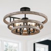 Bella Depot Wood Pendant Light Adjustable Chandelier Flush Mount ceiling Lighting - 3 of 4