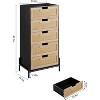 Jojoka Natural Rattan 5 Drawer Dresser, Wooden Chest of Drawer - 2 of 4