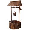 Gulches Rustic Wooden Wishing Well Planter Outdoor Home D¨¦cor for Patio, Garden, Yard w/Hanging Bucket - 2 of 4