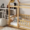 Twin Size Floor Bed with Roof Frame and Safety Guardrails - 4 of 4