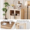 29" Modern Farmhouse Buffet Sideboard Cabinet: 2 Glass Doors + Shelves | Multi-Room Storage Solution for Kitchen - 4 of 4