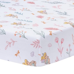 Lambs & Ivy Disney Baby Tinker Bell Fitted Crib Sheet - Pink/White - 1 of 4