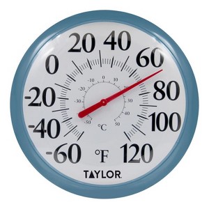 Taylor - Big and Bold Bezel Dial Thermometer - Plastic - Teal - 13.25 in. - Case of 4 - 1 of 1