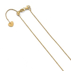 Black Bow Jewelry 0.9mm 14k Yellow Gold D/C Twisted Box Adjustable Chain Necklace, 22in - 1 of 4