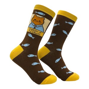Crazy Dog Women's Employee Of The Month Socks Funny Sarcastic Kitten Graphic Novelty Footwear for Ladies - 1 of 4