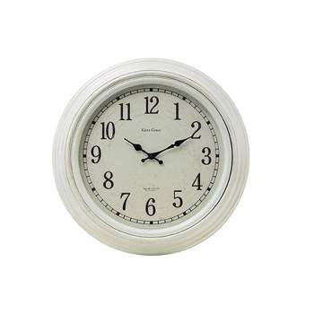 Kiera Grace 20" Emmerson Wall Clock Weathered White