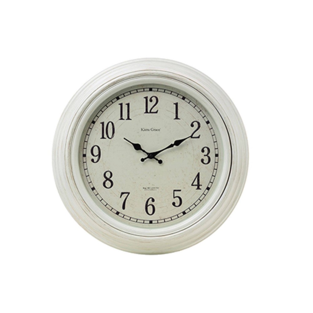 Photos - Wall Clock Kiera Grace 20" Emmerson  Weathered White
