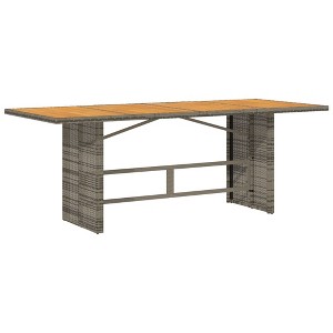 vidaXL Garden Table Grey PE Rattan Medium Durable Rectangular Modern - 1 of 1
