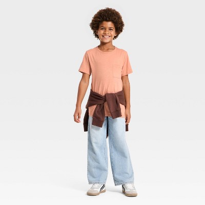Cat & Jack Boys' Short Sleeve Pocket T-Shirt - Cat & Jack™ Light Orange XXL Husky — фото 2