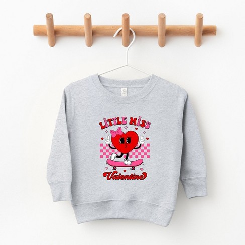 The Juniper Shop Little Miss Valentine Skateboard Youth Ultra-Soft Graphic Sweatshirt - image 1 of 3