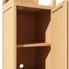 Tall Slim Storage Cabinet, Bamboo Bathroom Cabinet With Shutter Door And 3 Tier Shelves, Tower Corner Rack For Bathroom, Living Room, Kitchen Neutral - 4 of 4