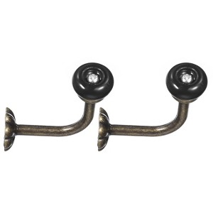 Unique Bargains Zinc Alloy Single Prong Ceramic Handle Clothes Towel Coat Backpack Scarf Keys Hat Hanging Hooks 2 Pcs - 1 of 4
