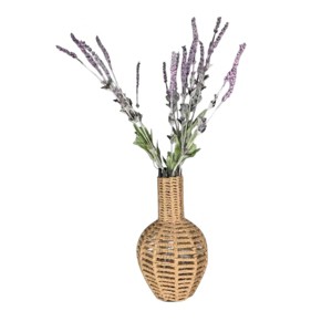Slickblue Iron-Base Jute Macrame Vase 11" H with Copper Detail for Shelf, Mantel, or Layered Display - 1 of 3