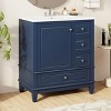 TIRAMISUBEST 30" Bathroom Vanity with Ceramic Sink, Freestanding Bathroom Vanity Cabinet with 1 Door with Shelf and 3 Drawers, 1 Soft Close Door - 2 of 4