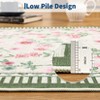 Modern Machine Washable Area Rugs,Large Carpet for Bedroom Living Room, Low Pile Non-Slip Area Rugs for Playroom Dining Room Office Decor, Dark Green - 2 of 4