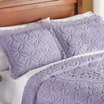 Collections Etc Victoria Plush Chenille Ring-Style Fringe Pillow Sham