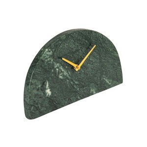 Storied Home Decorative Half Moon Marble Mantel Clock - 1 of 4