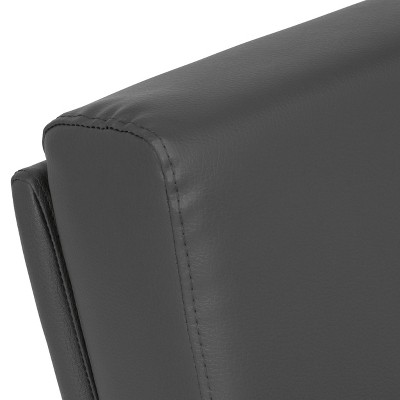 Smoke Gray Leather and Chrome Accent Chair