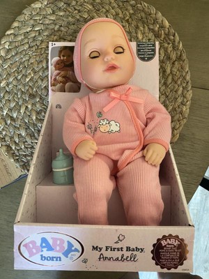 Baby Born My Real Baby Doll Annabell - Blue Eyes: Muñeca realista de cuerpo  suave a partir de 3 años, efectos de sonido, bebidas y húmedas