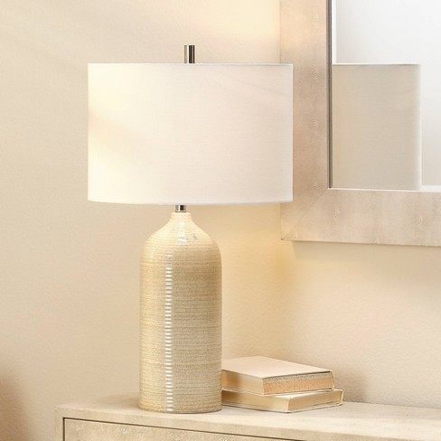 Marina Ceramic Table Lamp Taupe - Splendor Home: UL Listed, Linen Shade, 1-Way Switch - image 1 of 3