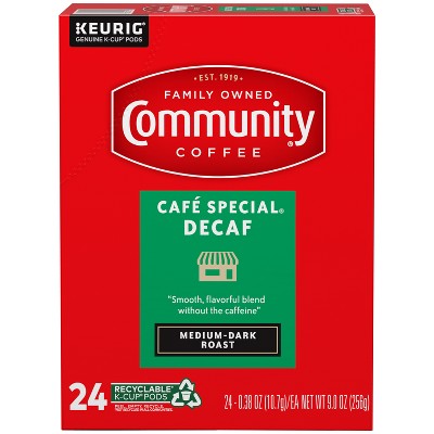 Community Coffee Decaf Medium Roast Coffee - Single Serve Pods - 24ct ...