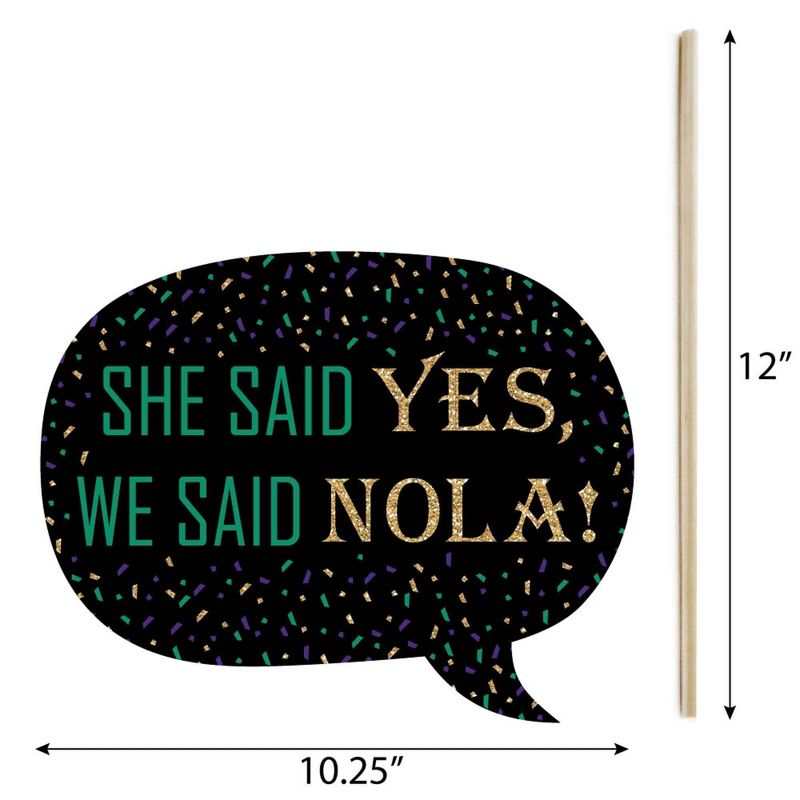 Big Dot of Happiness Funny Nola Bride Squad - New Orleans Bachelorette Party Photo Booth Props Kit - 10 Piece, 5 of 7