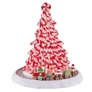 9 in. Peppermint Tree with Train - 1 of 4